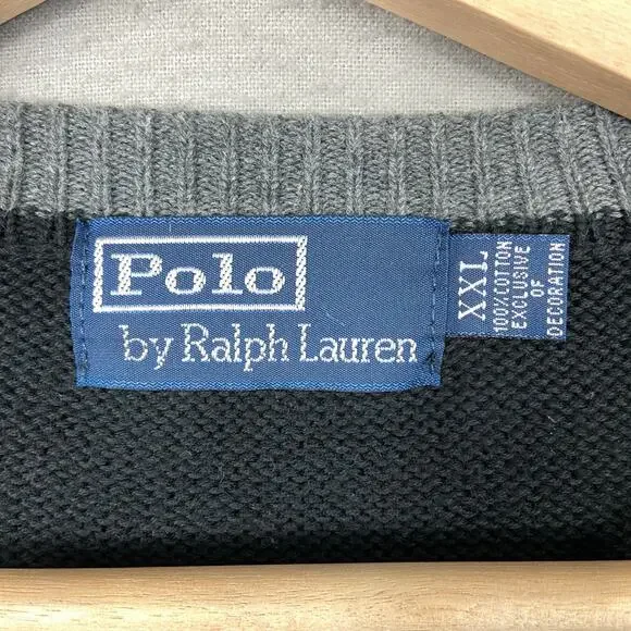Polo by Ralph Lauren Pullover Swearter V Neck 100% Cotton XXL